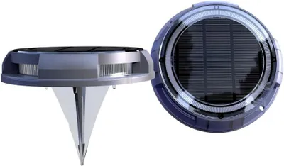Produktbild von Solarsys – 2er Set Intelligente Solarleuchten für Landschaft, konische Basis, warmweißes Licht, 120 Lumen, wasserdicht IP67, PC + ABS, geeignet für Rasen, Gärten, Höfe, Gehwege