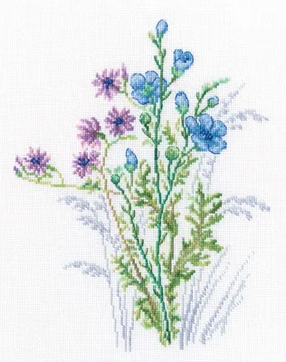 Zdjęcie produktu dla Zestaw do haftu krzyżykowego RTO "Kolorowe kwiaty", wzór liczony, 19x24cm