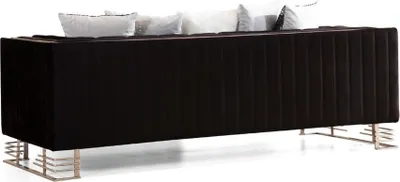 Immagine prodotto di Soggiorno di design nero a tre posti Divano con struttura in metallo a 3 posti nuovo