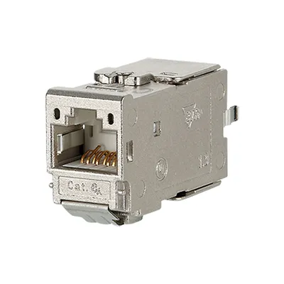 Produktbild von METZ CONNECT C6A Modul Cat.6A (Class EA), 180°, Kabelmontage ohne Werkzeug