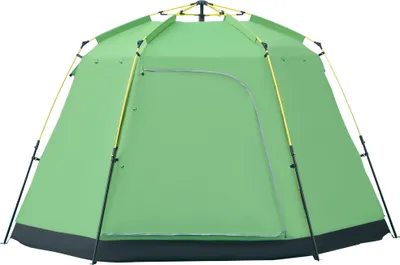 Produktbild von Camping Zelt 6 Personen Zelt Familienzelt Kuppelzelt Kunstleder2000mm einfache Einrichtung für Familien Trekking Festival Stahl Glasfaser Grün 320 x 320 x 180 cm