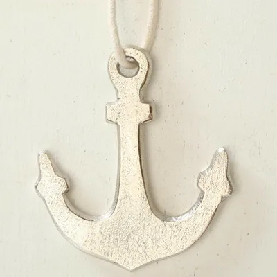 Produktbild von Deko ANKER Hänger Silber 13 cm Metall Maritime Deko Geschenk Anhänger Seefahrt