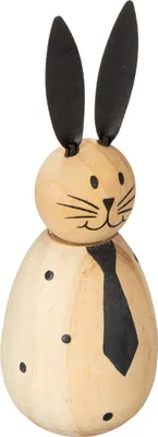 Produktbild von Frühlingshafte Holz Osterdeko Hase mit Metall-Details für Wohnakzente, 2 Stück