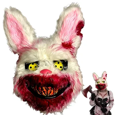 Grusel-Hasenmaske, Horror-Kaninchen, Kostüm für Erwachsene