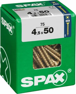 Productafbeelding van SPAX 4081020450507, Schroef, staal, verzinkt, voor hout, met platte kop, kruiskop, gele kleur