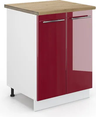 Produktbild von Küchenunterschrank Vicco Fame-Line Bordeaux Hochglanz 60 cm , AP Eiche, Model 46327