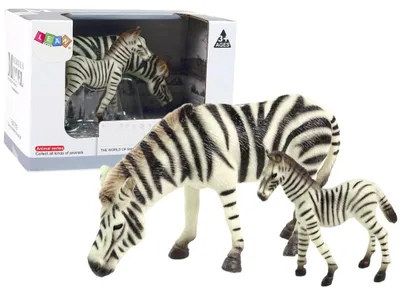 Produktbild von CARUNO 2er-Set Zebrafiguren mit jungen Zebrafiguren Tiere