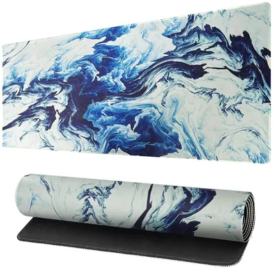 Image de Tapis de souris gaming XXL, 90x40 cm, avec bords cousus, antidérapant et lavable