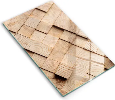 Produktbild von Abdeckung Glas - Küchenabdeckung - 30x52 cm - Abdeckplatte - Holzquadrate