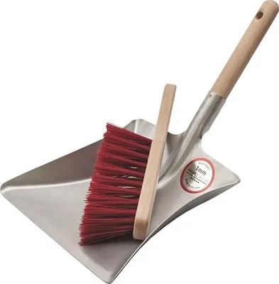 Image de Set de pelle à poussière en bois et métal Pelle à poussière et balayette L230xl240mm - 35066