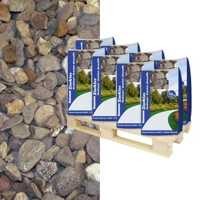 Produktbild von Naturkies, abgerundete Kieselsteine, Grau-Beige, 8-16mm Körnung, 1125 kg