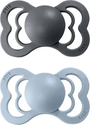 Obrázek produktu pro BIBS Supreme dudlíky z přírodního kaučuku 2 ks - vel. 1 Iron / BabyBlue