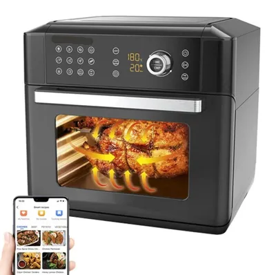 Obrázok produktu pre Fritovací hrn na horúci vzduch – fritéza – 15 litrov – 360° cirkulácia vzduchu – 1700 W – 240 V – 12 prednastavených programov
