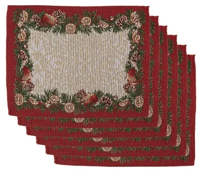 Zdjęcie produktu dla Clayre & Eef – zestaw 6 podkładek pod talerze, 33 x 45 cm, beżowe, poliester