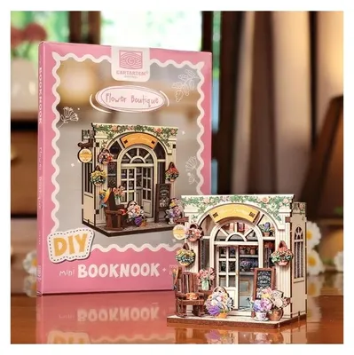 Zdjęcie produktu dla Puzzle 3D, Mini kącik książki Flower Boutique, Cartartem, Drewno