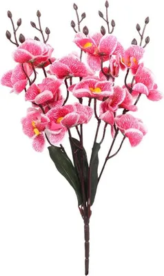 Produktbild von Künstliche rosa Orchideen im Strauß - 5 Stück, 38 cm hoch