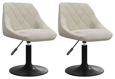 Produktbild von vidaXL Esszimmerstühle 2 Stk. Drehbar Creme Samt