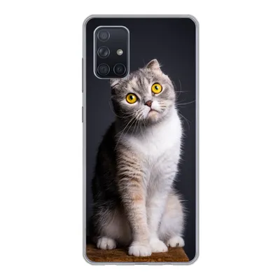 Produktbild von MuchoWow® Handyhülle Schutzhülle Hülle für Samsung Galaxy A51 Katze - Augen - Licht Silikon Softcase Handy Hülle