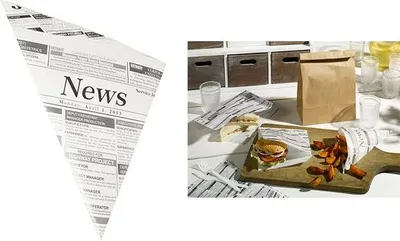Obrázok produktu pre PAPSTAR kužeľ "Novinový papier", 270 x 190 x 190 mm z pergamenovej náhrady, 40 g/m2, obsah: 125 g,