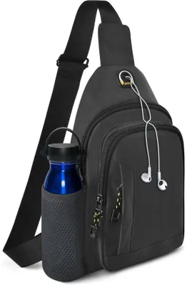 Produktbild von Unyqoos® kompakte verstellbare Schultertasche für Herren mit mehreren Fächern und Diebstahlsicherung, Gurt 66–125 cm