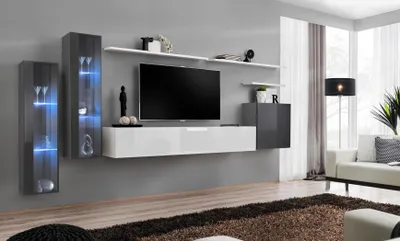 Produktbild von Komplett Wohnwand TV-Ständer Wandregal Luxus Wandschrank Einrichtung Designer