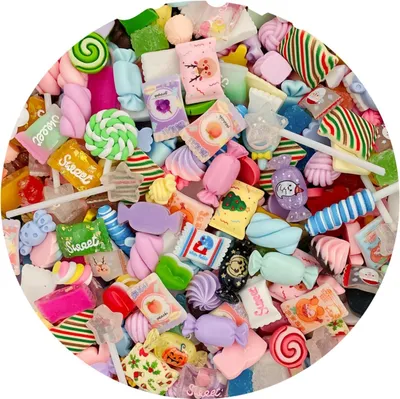 Productafbeelding van Leuke snoep hars bedels kralen gemengde set - Set van 100 - Hars Plaksteen Maken Benodigdheden Voor DIY Ambacht