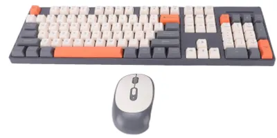 Image de Ensemble clavier et souris sans fil 2,4 GHz : ensemble clavier et souris ergonomiques sans fil « Plug and Play » pour ordinateur de type 2