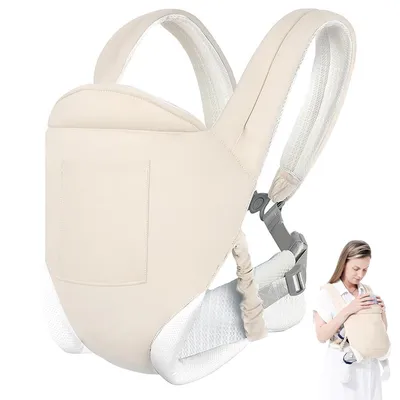 Produktbild von Ergonomische Babytrage, 4 Tragepositionen Kindertrage, atmungsaktiv, verstellbare Schulterträger,Hüfttrage für Babys von 0–36 Monaten