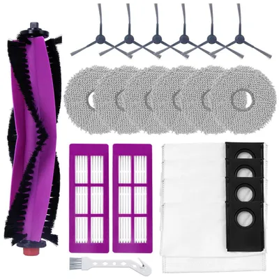 Immagine prodotto di Set di accessori da 20 pezzi per aspirapolvere robot Eureka J15 Pro Ultra/J15 Ultra: 1 spazzola principale, 6 spazzole laterali, 6 panni in microfibra, 4 sacchetti per la polvere, 2 filtri, 1 spazzola per la pulizia
