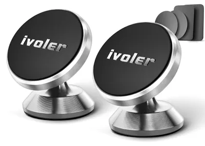 Produktbild von iVoler [2 Stücke] Handyhalter fürs Auto, Handyhalterung Auto Magnet, KFZ Magnet Handyhalter 360 Grad Einstellbare Smartphone Halterung Auto kompatibel für iPhone, Samsung S9 S8, Huawei usw.- Silber