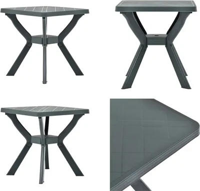 Immagine prodotto di vidaXL Tavolo da bistrot verde 70x70x72 cm in plastica - Tavolo da giardino - Tavoli da giardino - Tavolo da bistrot - Tavoli da bistrot