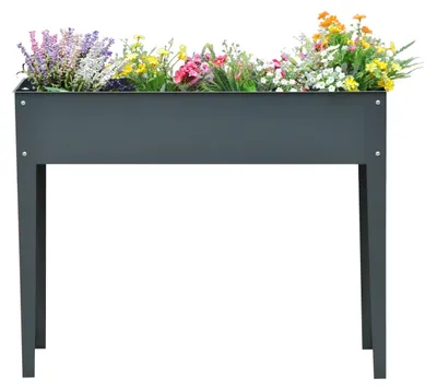 Image de Jardinière surélevée Outsunny pour herbes aromatiques, avec 3 trous de drainage