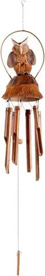 Produktbild von Woru Windspiel Klangspiel Bambus Eule 30 cm