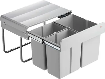 Produktbild von WESCO 757451-85 Abfallsorter  30 (2x7,5 + 15) Liter TRIO SHORTY ab 50 cm Schrankbreite
