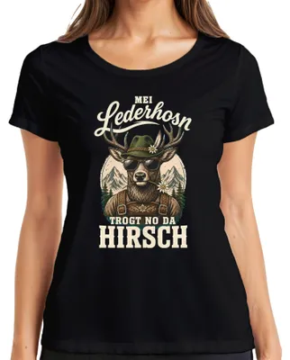 Zdjęcie produktu dla Spódnica z motywem hirsch , model "Bayern Lederhose", damska koszulka, czarna, rozmiar XXL