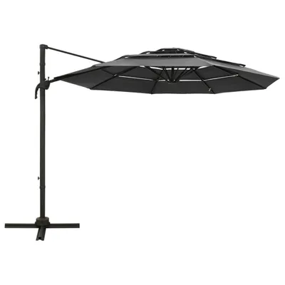 Produktbild von vidaXL Sonnenschirm mit Aluminium-Mast 4-lagig Anthrazit 3x3 m