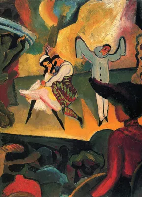 Produktbild von Legendarte - Kunstdruck auf Leinwand - Russisches Ballett August Macke - Wanddeko, Canvas cm. 50x70