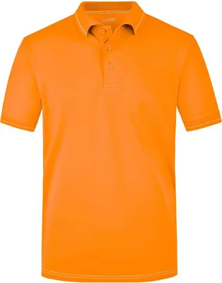 Produktbild von Hochwertiges Poloshirt mit Kontraststreifen orange/white, Gr. L
