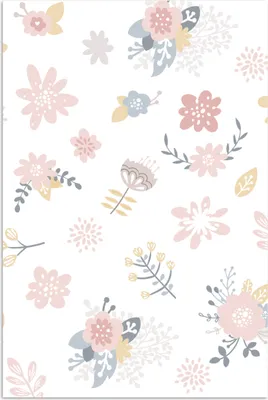 Produktbild von MuchoWow® Poster Blumen - Muster - Pastell - Rosa - Baby - Kind 40x60 cm - Plakate für die Wand - Poster Babyzimmer