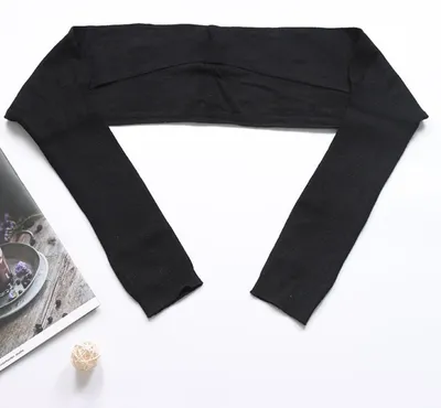 Productafbeelding van INF Dunne modal katoen schouderomslag voor lente en zomer in gekoelde ruimtes - lichtgewicht lange-mouw beschermshawl, unisex zwart