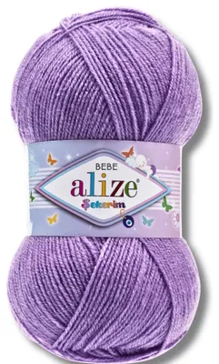 Zdjęcie produktu dla Alize 1x 100g, włóczka "Sekerim Bebe" w kolorze fioletowym (247), idealna do szydełkowania i robienia na drutach