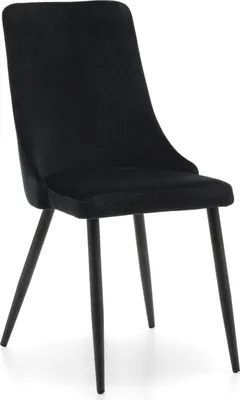 Produktbild von NEW HOME Stuhl UNO Esszimmerstuhl gepolsterter Wohnzimmerstuhl - schwarz - moderne Samt Velours Möbel