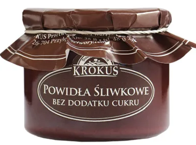Zdjęcie produktu dla POWIDŁA ŚLIWKOWE BEZ DODATKU CUKRÓW BEZGLUTENOWE 310 g - KROKUS