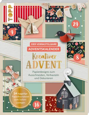 Produktbild von Der verbastelbare Adventskalender: Kreativer Advent. Papierdesigns zum Ausschneiden, Verbasteln und Dekorieren.