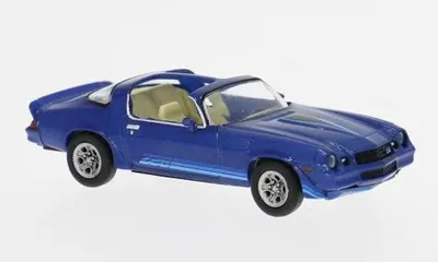 Image de Modèle réduit de la Chevrolet Camaro Z28, couleur bleue, année 1980.