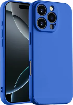 Immagine prodotto di Custodia per iPhone 16 Pro Max Custodia in gomma antiurto in morbido silicone liquido Blu