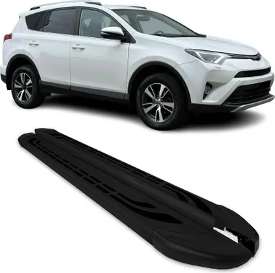 Image de Marchepieds Latéraux pédale pour Toyota RAV4 2013-2018 Aluminium Noir 2Pcs