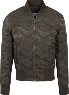 Zdjęcie produktu dla Kurtka bomberka Bunda Urban Classics w kamuflażu ton w ton, kolor ciemnooliwkowy – rozmiar S