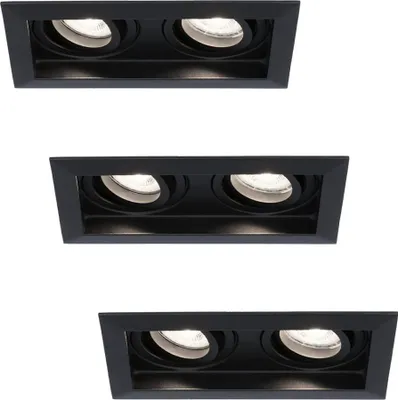 Produktbild von hoftronic LED Doppeleinbaustrahler 8W 690lm 6500K GU10 Schwarz