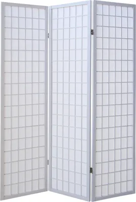 Image de 3 Panneaux Shoji Paravent Japonais Bois Blanc Séparateur de Pièce
